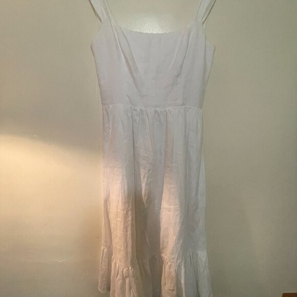 Reformation - Bucatini White Linen Dress- Size 6 - Picture 6 of 8
